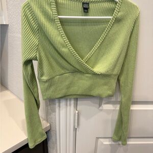 Wild Fable Light Green Ribbed Crop Top